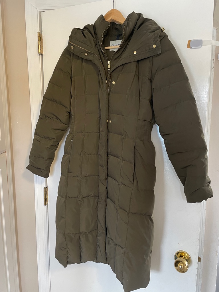 Cole Haan Olive Green Quilted Puffer Jacket